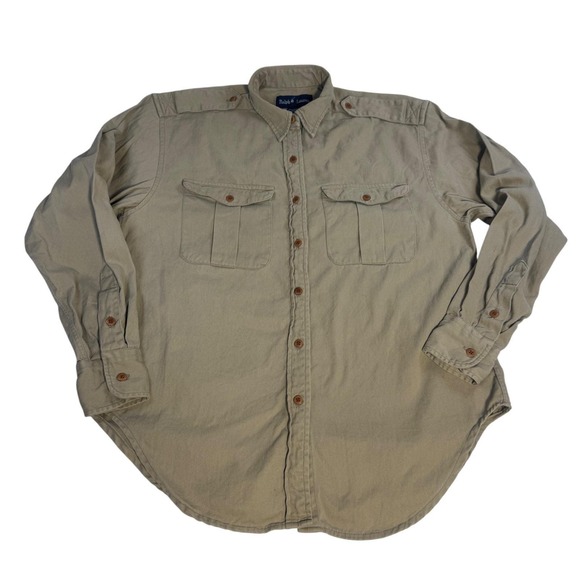 Ralph Lauren Other - Ralph Lauren Mens Safari Military Field Shirt Khaki Tan Cotton Twill Size 8